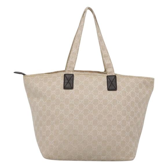 GUCCI GG Canvas Tote Bag Beige Silver - Picture 3 of 16